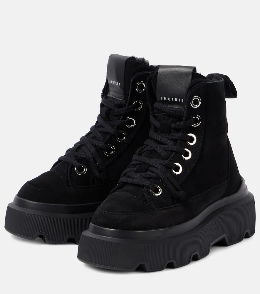 Inuikii Matilda shearling-lined suede lace-up boots