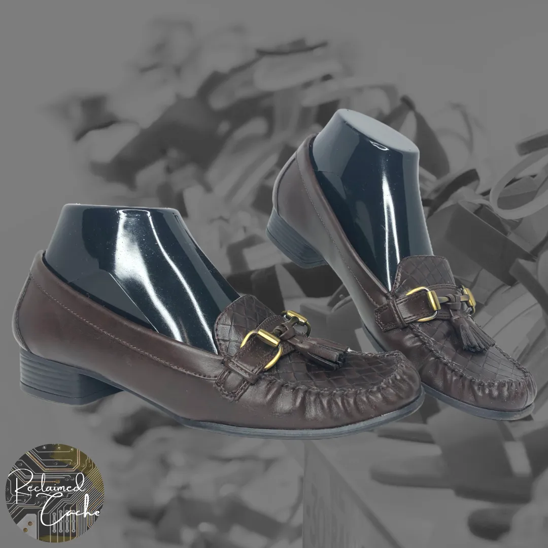 Life Stride Chocolate Brown Beluga Leather Loafers - Size 7.5 - Women