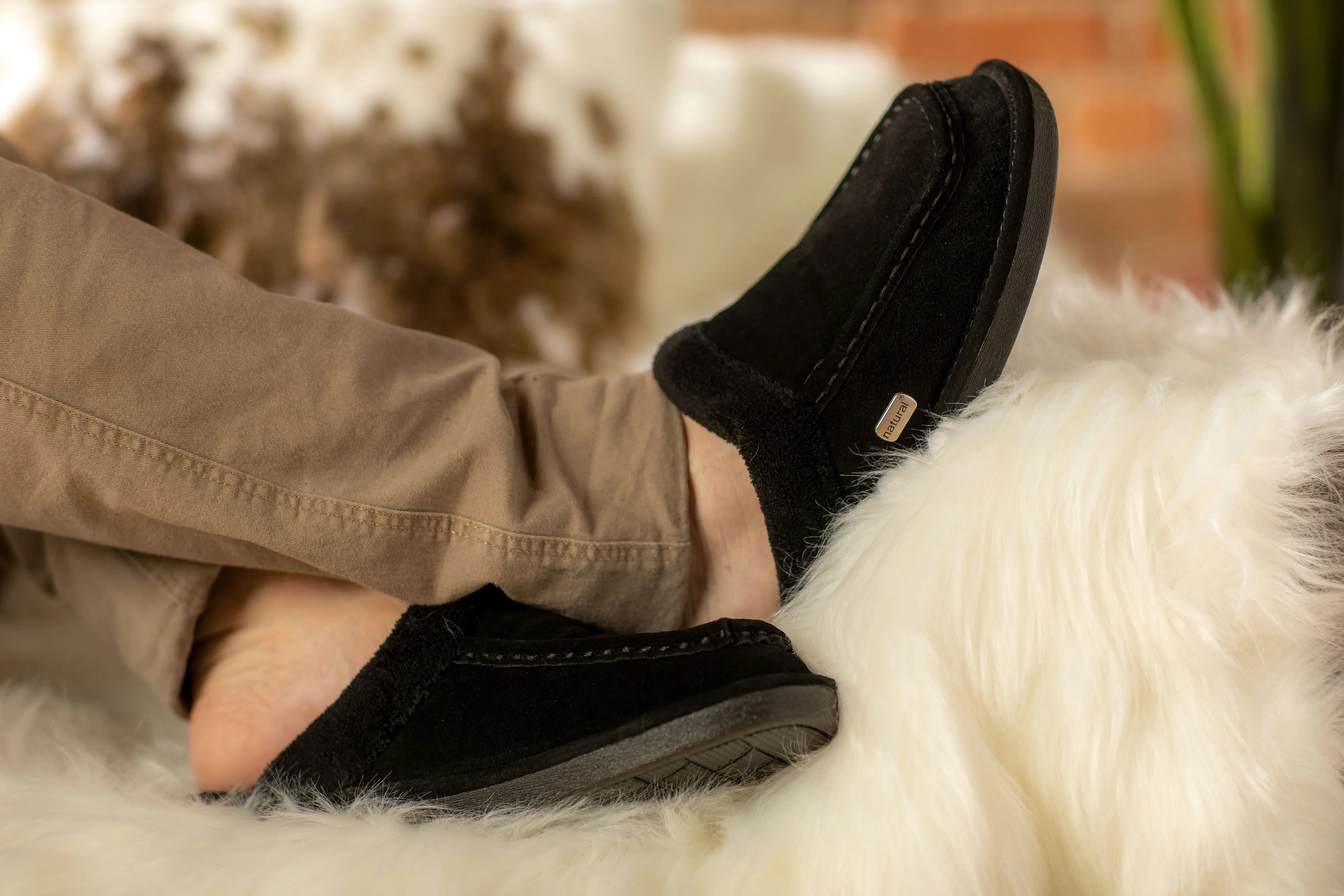 Natural Suede Men Slippers | 9