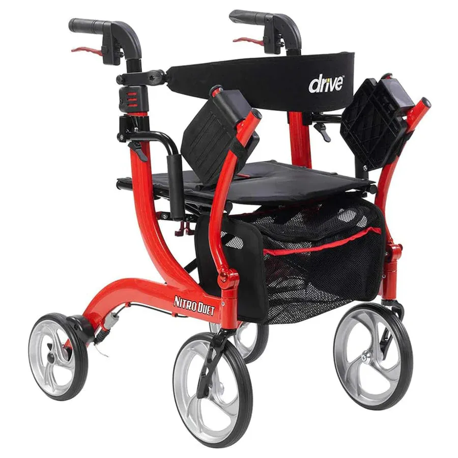Nitro Duet Rollator Walker and Transport Chair Combo