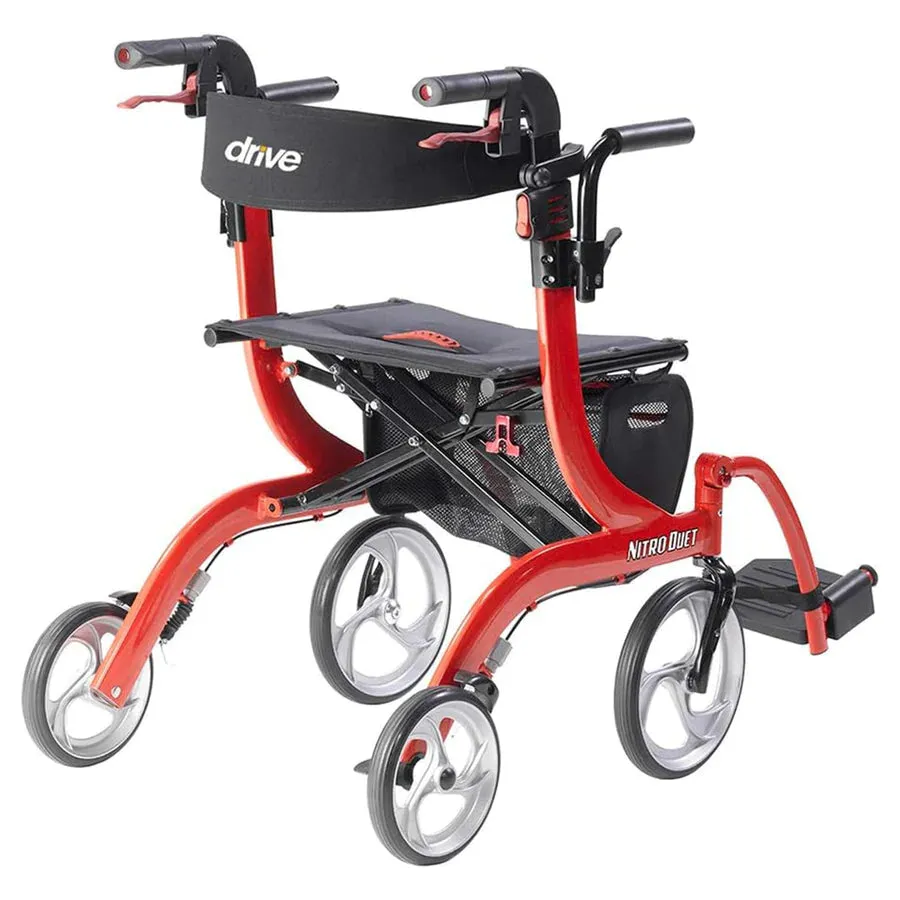 Nitro Duet Rollator Walker and Transport Chair Combo