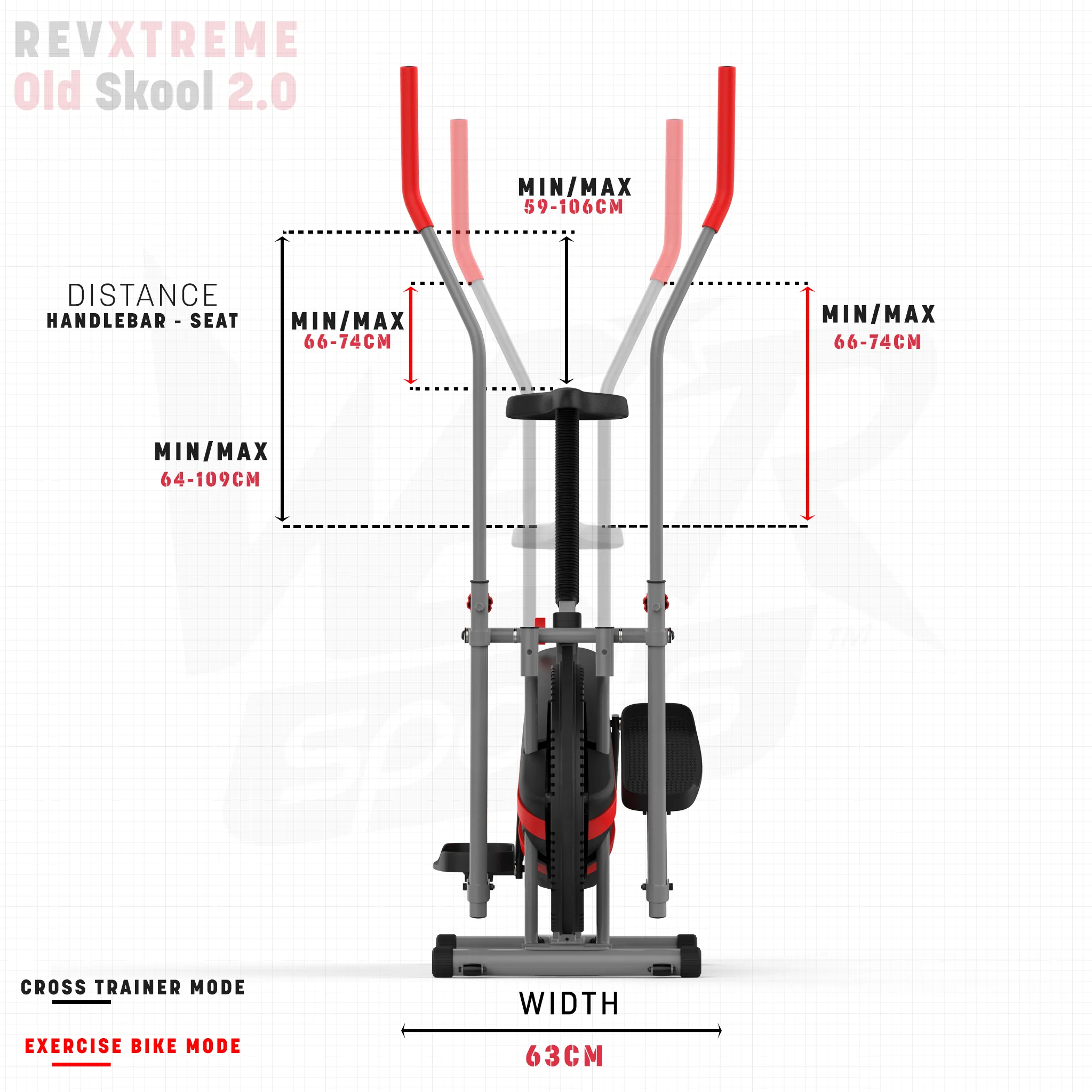 RevXtreme Old Skool 2.0 Cross trainer and Exercise Bike 2 in 1