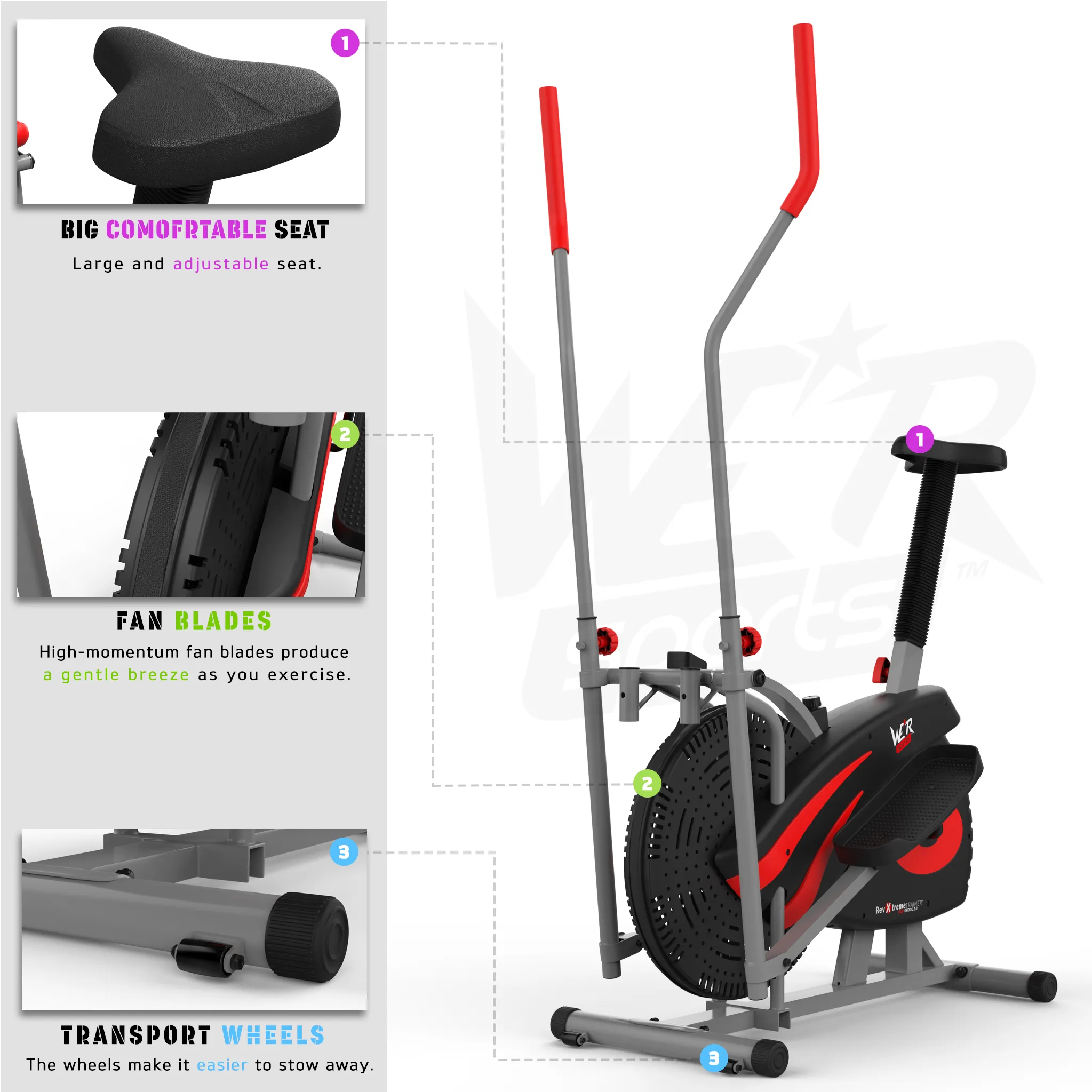 RevXtreme Old Skool 2.0 Cross trainer and Exercise Bike 2 in 1