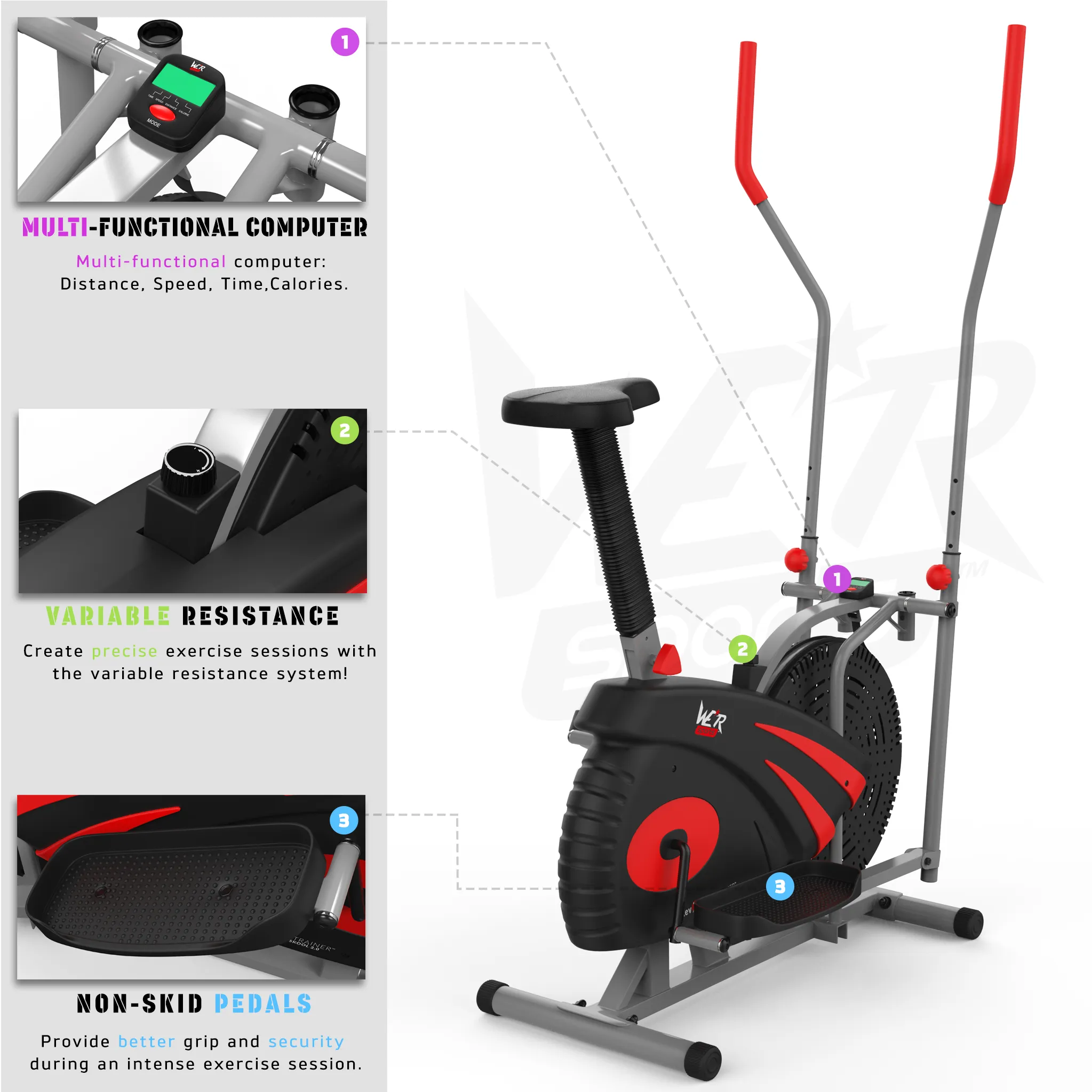 RevXtreme Old Skool 2.0 Cross trainer and Exercise Bike 2 in 1