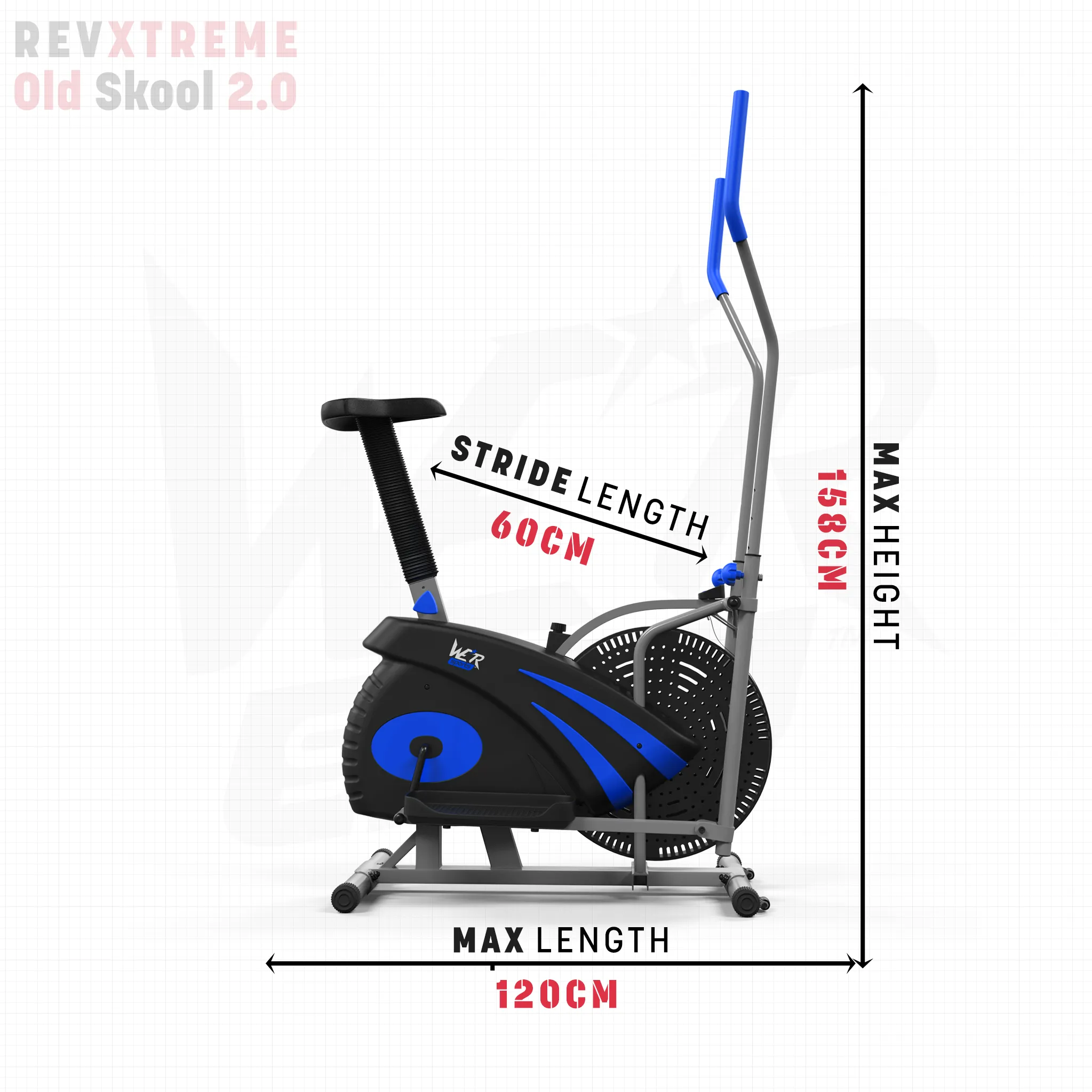 RevXtreme Old Skool 2.0 Cross trainer and Exercise Bike 2 in 1