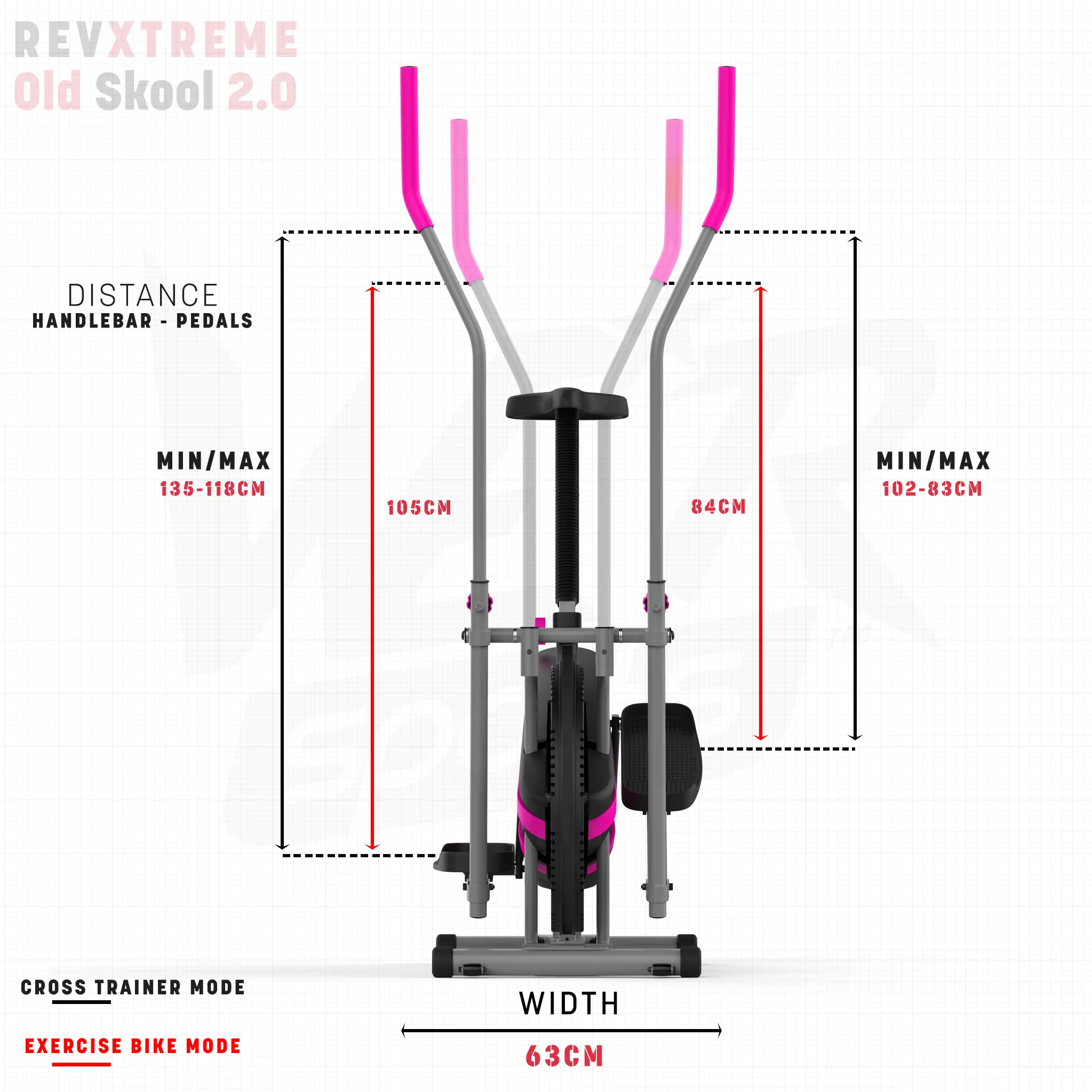 RevXtreme Old Skool 2.0 Cross trainer and Exercise Bike 2 in 1