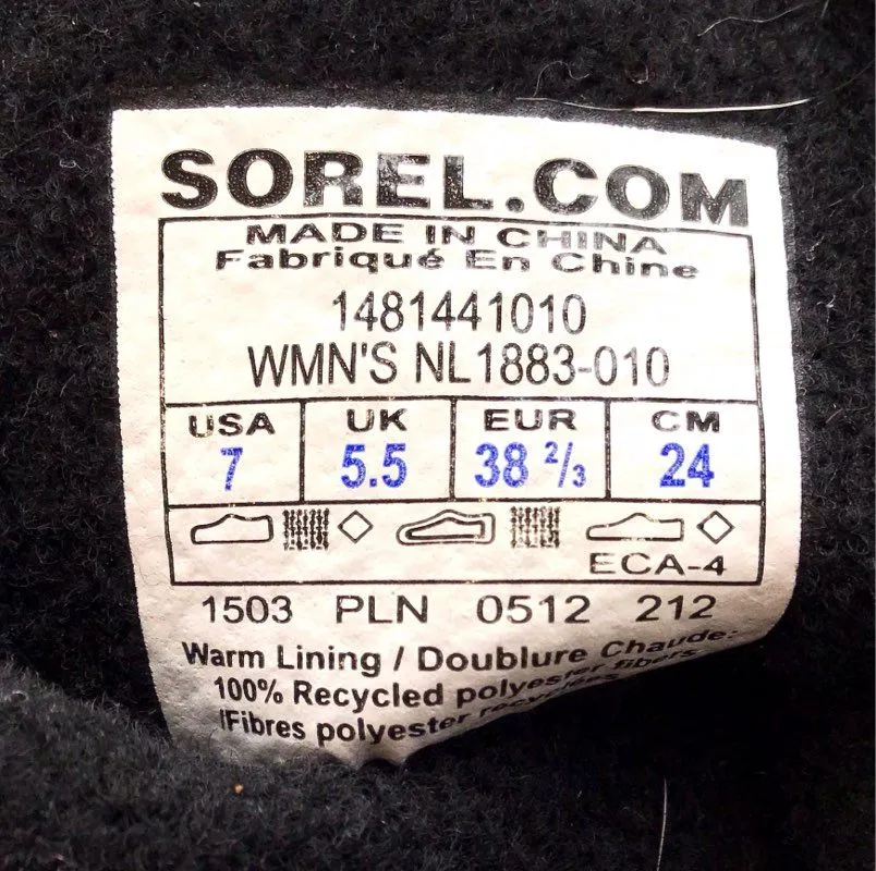 Sorel Women's Cozy Cate NL1883-010 Black Mid-Calf Shearling Style Boots - Size 7