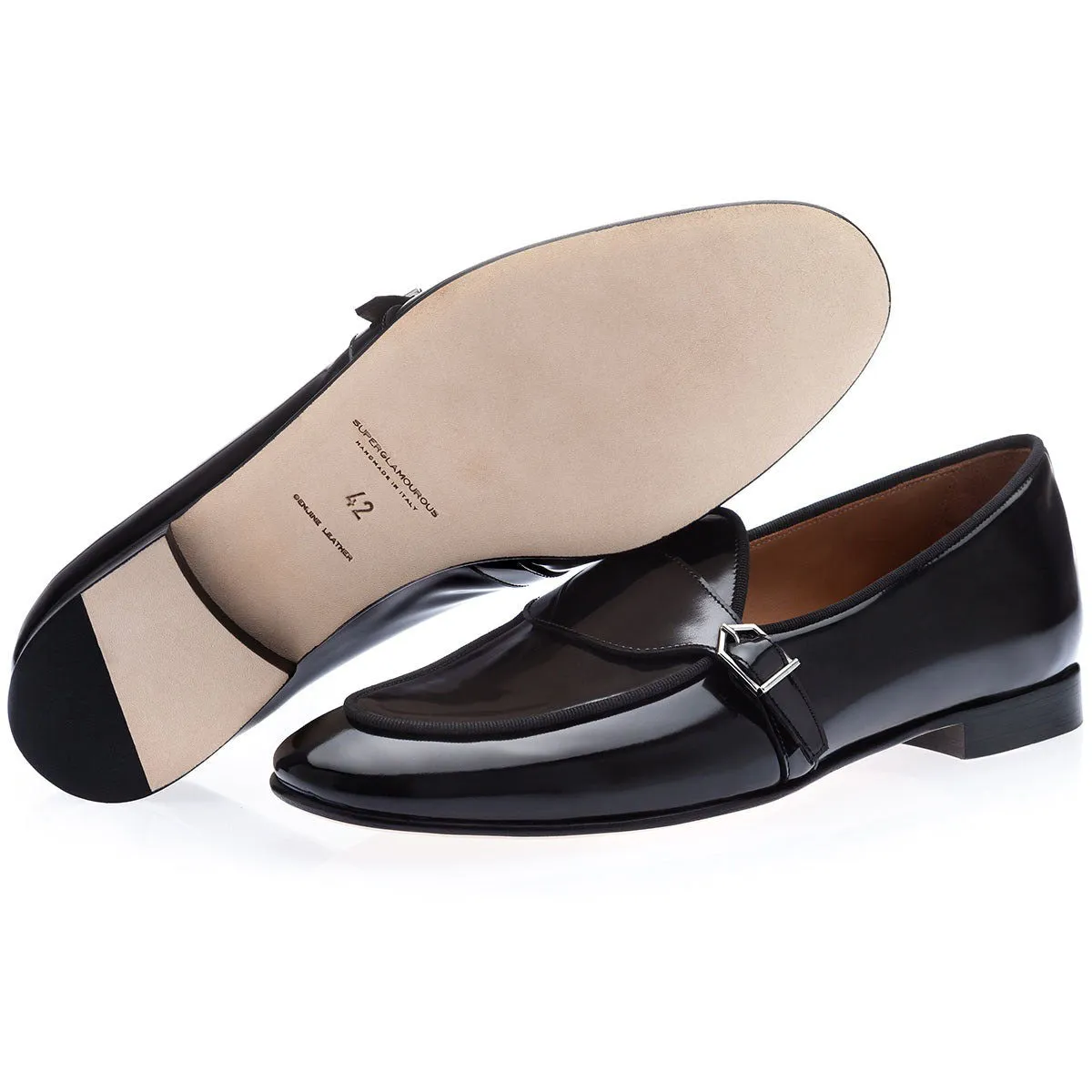 SUPERGLAMOUROUS Tangerine 15.1 Men's Shoes Polished Calf-Skin Leather Belgian Loafers (SPGM1317)