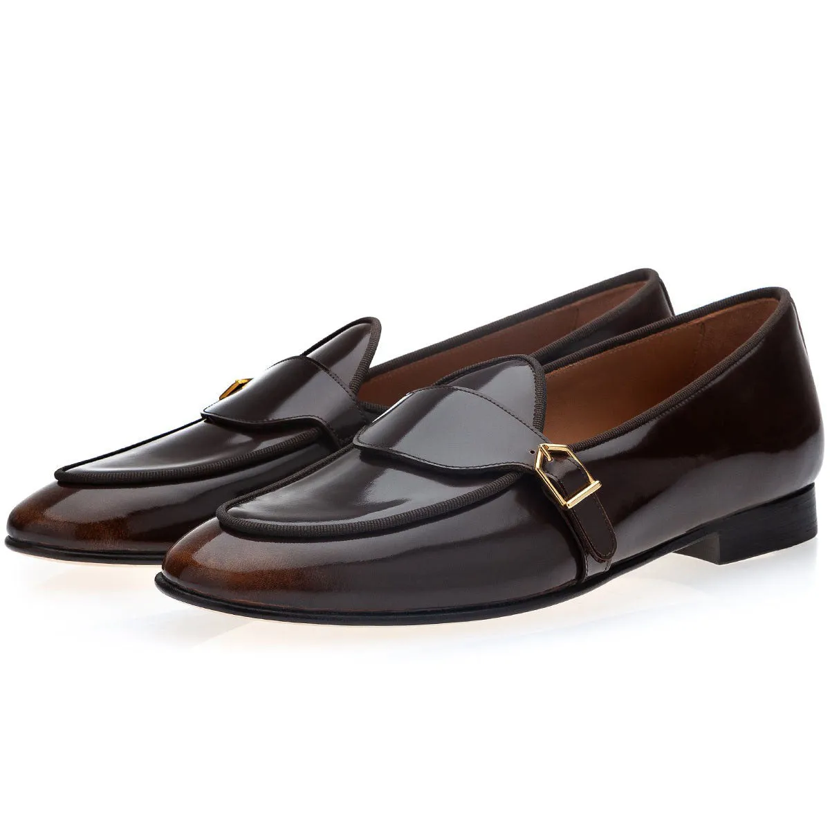 SUPERGLAMOUROUS Tangerine 15.1 Men's Shoes Polished Calf-Skin Leather Belgian Loafers (SPGM1317)