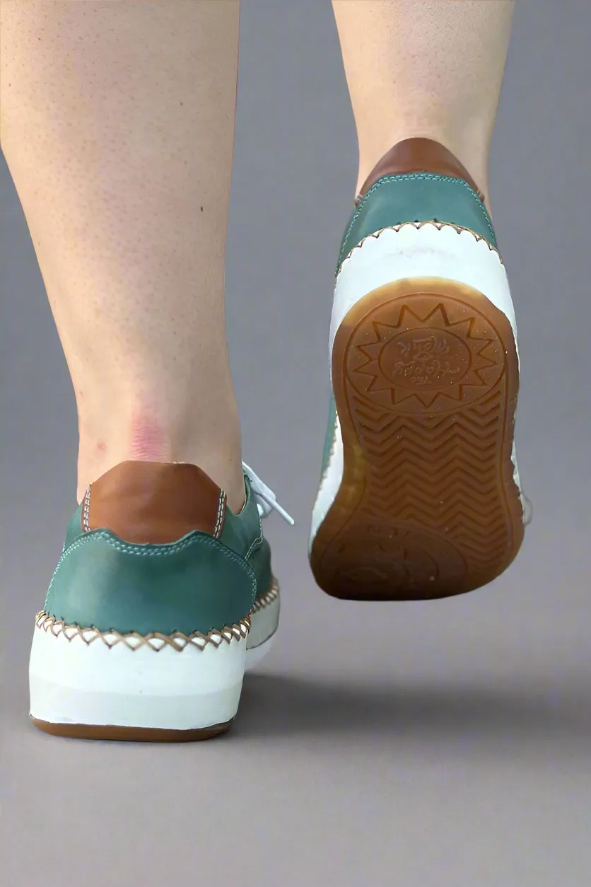 Travel Teal Leather Sneaker