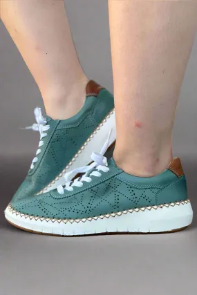 Travel Teal Leather Sneaker