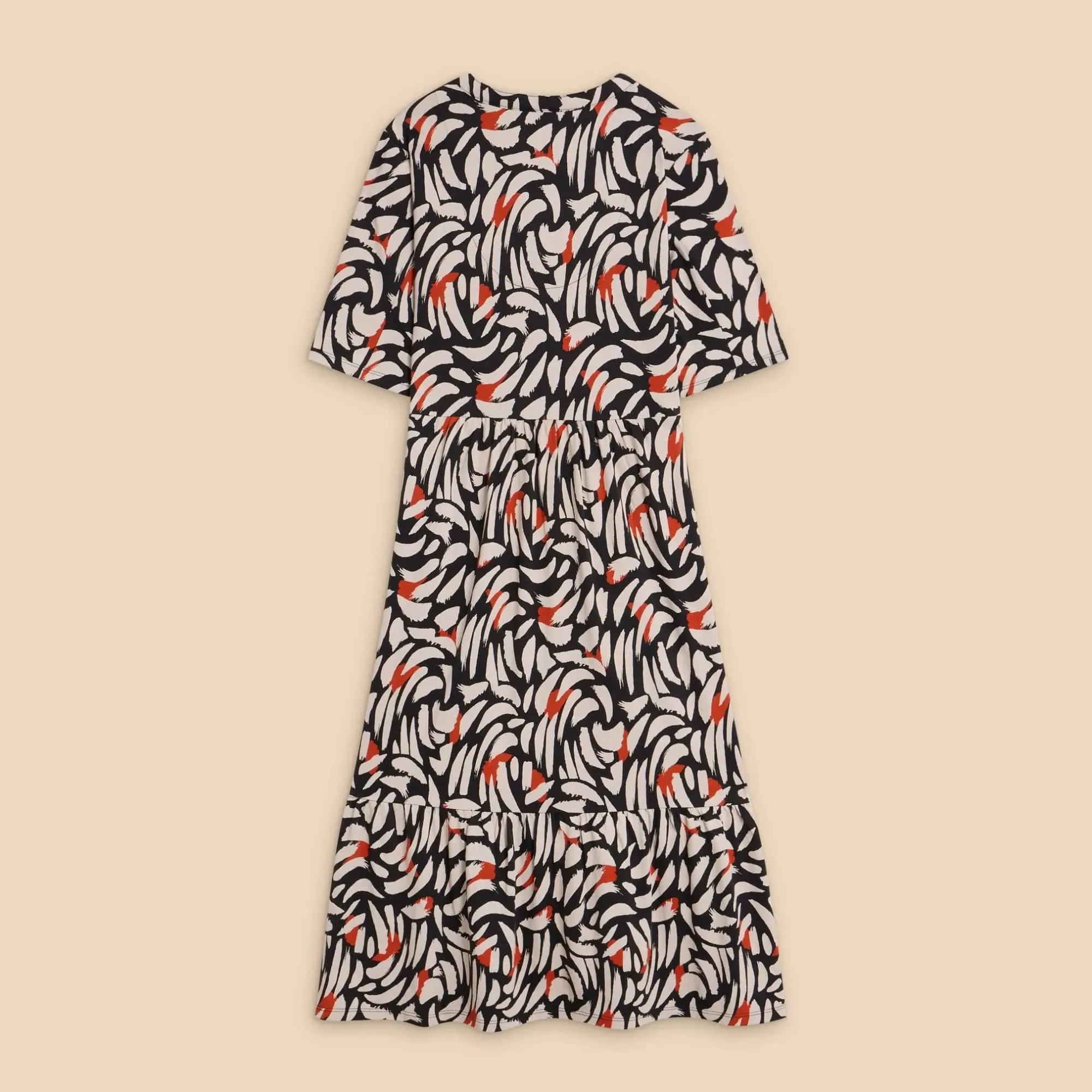 White Stuff Naya Jersey Dress in Black Multi