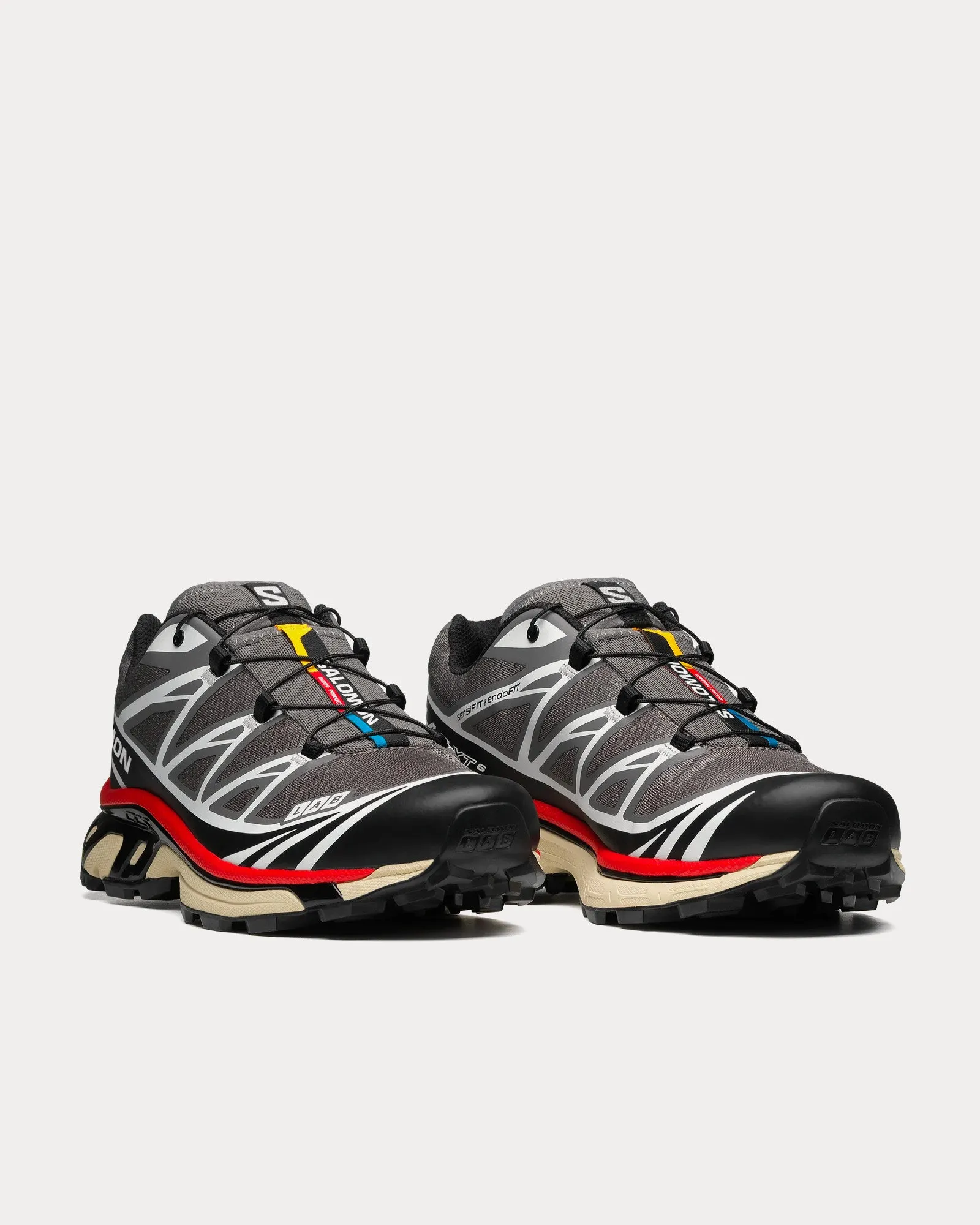 XT-6 Pewter / Black / Aurora Red Low Top Sneakers