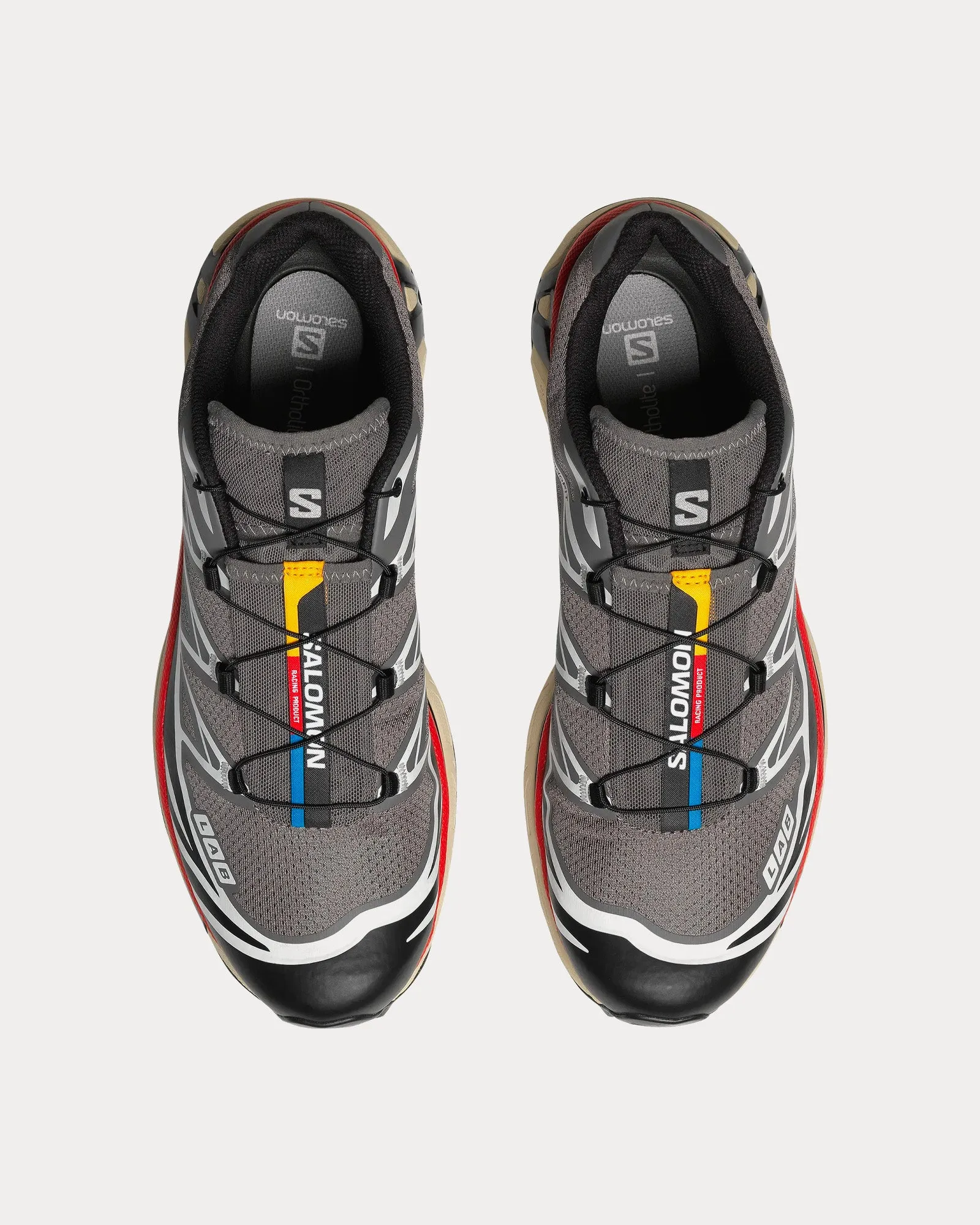 XT-6 Pewter / Black / Aurora Red Low Top Sneakers