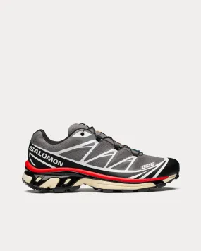 XT-6 Pewter / Black / Aurora Red Low Top Sneakers